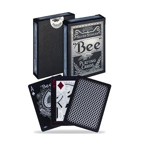 Cartas Bee Silver Stinger Abeja Casino Cara Y Dorso Negro